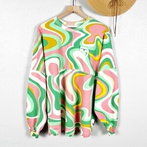 Walt Disney World Spirit Jersey in Swirl Pink Green White Size X Large